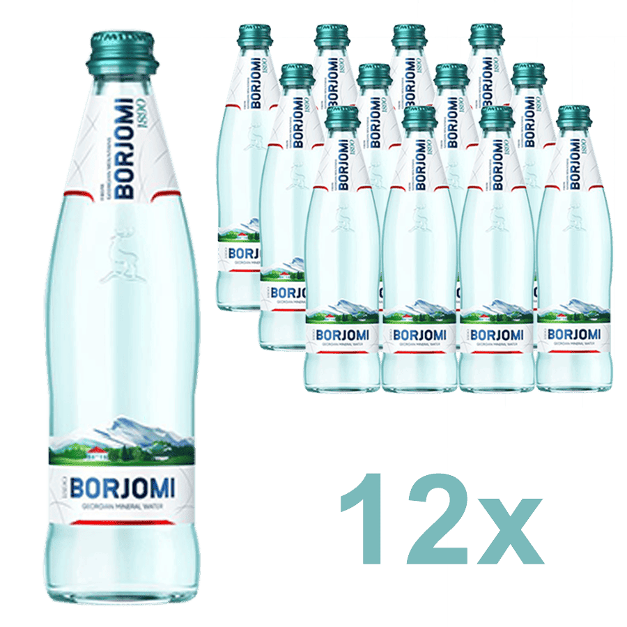 Borjomi ve skle - 12x0,5 l (celé balení) Borjomi – gruzínská Prémiová minerální voda vulkanického původu 12×500 ml sklo. Díky obsahu 60 minerálů a unikátní chuti je ideální pro podporu trávení i každodenní osvěžení. Borjomi ve skle. Gruzínská minerální voda Borjomi ve skle celé balení